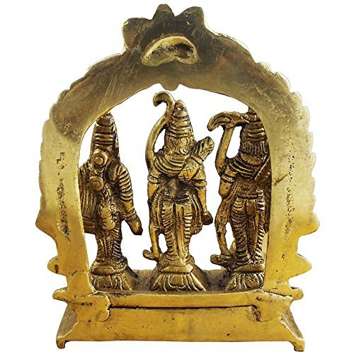 CRAFTHUT Brass Idol Ram Darbar Murti for Home Decor Lord Ram Darbar with Sita Laxman Hanuman Idol Statue