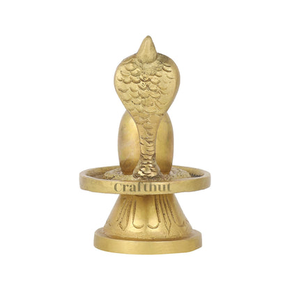 Spiritually Energized Brass Shivling Figure Shiv Ling Statue/Idol for Puja and Gift Purpose (LxBxH - 6.5 x 5 x 7.5 Cm) Wt - 190 Gm