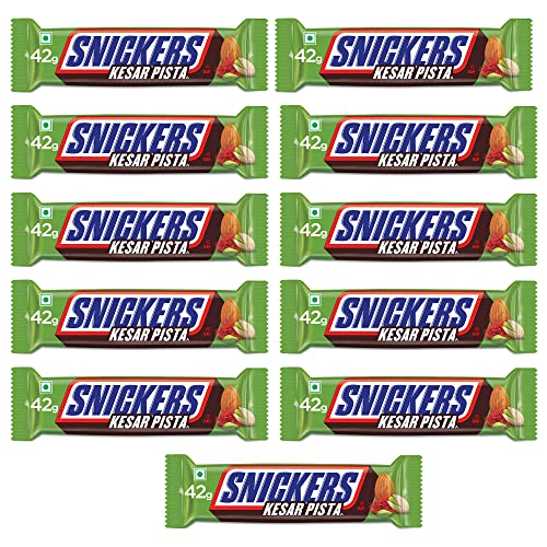 Snickers Kesar Pista Chocolate Bar 42g Pack of 11
