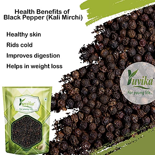 YUVIKA Kali Mirch - Black Pepper - Piper Nigrum (400 Grams)