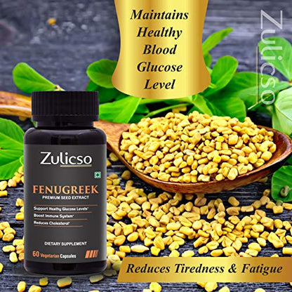 Zulicso Fenugreek Pure Seed Extract 500mg - 60 Veg Capsules