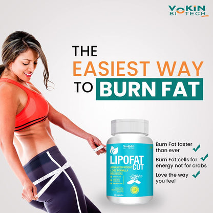 Vokin Biotech Lipofat Cut Advanced Weight Loss Formula Support Weight Loss & BMI Reduction (60 capsules)