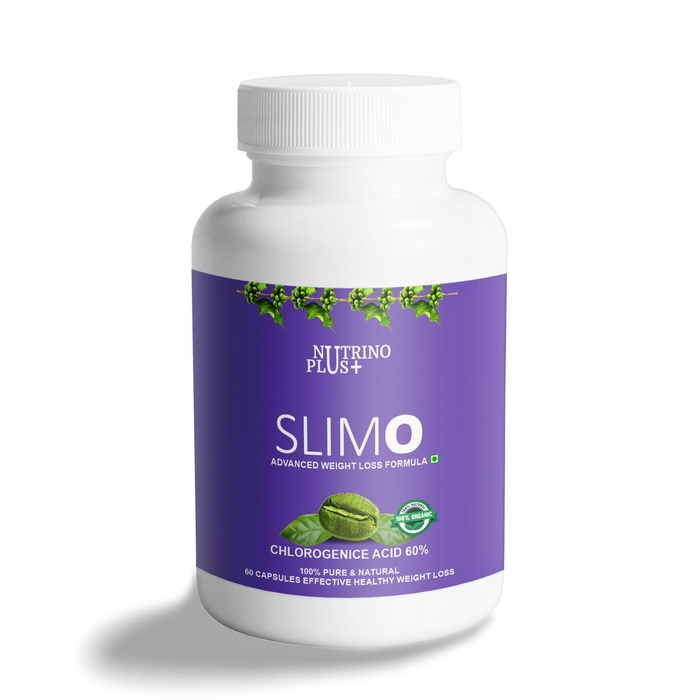 NutrinoPlus Slimo Advanced Weight Loss Formula with Green Coffee Extract 100mg & Garcinia Cambogia Eact 500mg Fat Burner for Men & Women (Pack of, 60)