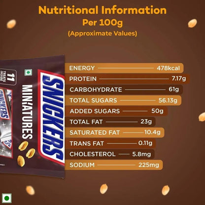 Snickers Miniatures Chocolate Bars, 132g Pouch