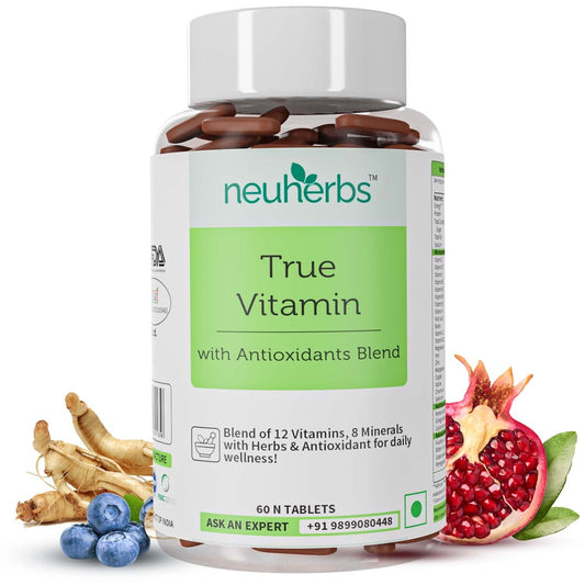 Neuherbs Multivitamin | True Vitamin For Men And Women With Antioxidant & Herbs Blend Vitamin C, D3,Energy, Stamina & Immunity 60 Multivitamin Tablets