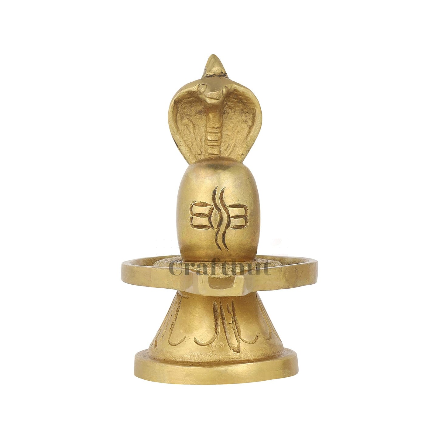 Spiritually Energized Brass Shivling Figure Shiv Ling Statue/Idol for Puja and Gift Purpose (LxBxH - 6.5 x 5 x 7.5 Cm) Wt - 190 Gm