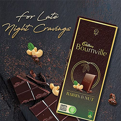 Cadbury Raisin and Nuts Dark Chocolate Bar, 80 g