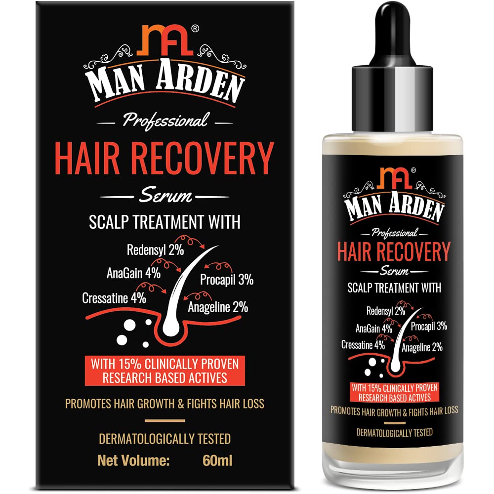 Man Arden Professional Hair Recovery Serum, Promotes Hair Growth & Fights Hair Loss, 60ml