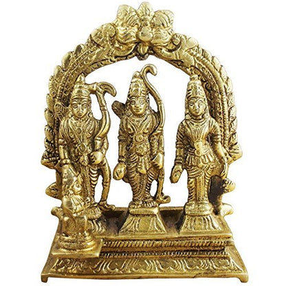 CRAFTHUT Brass Idol Ram Darbar Murti for Home Decor Lord Ram Darbar with Sita Laxman Hanuman Idol Statue