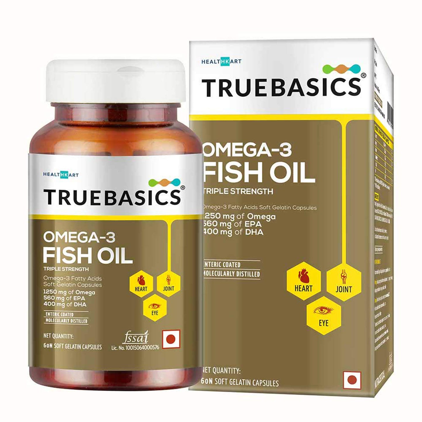 TrueBasics Fish Oil + Ashwagandha, 60 Capsule(s)/Pack