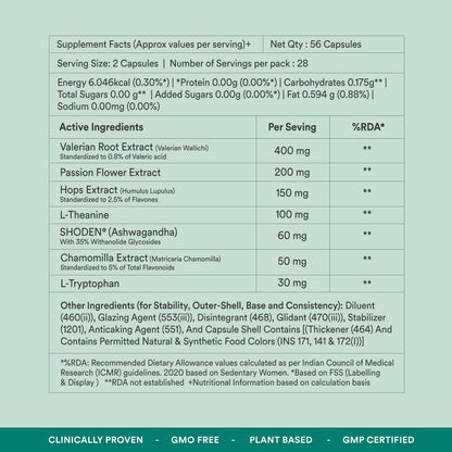 Origins Nutra Stress-Sleep Aid Capsules| Melatonin Free| Non-Habit forming| Calmer mind & Restfull sNon-GMO |For Men & Women| 56 Capsules| 4 Week Pack