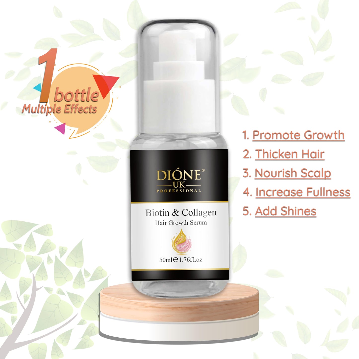 DIONE UK Biotin Hair Growth serum for All Hair Types, 50 Ml