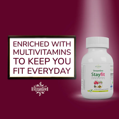 Streamline Stayfit Multivitamin Capsules | Plant-based with Ginseng & Elderberry | Immune Support Caorts Mood, Bone, Joints & Energy | 120 Veg Capsule