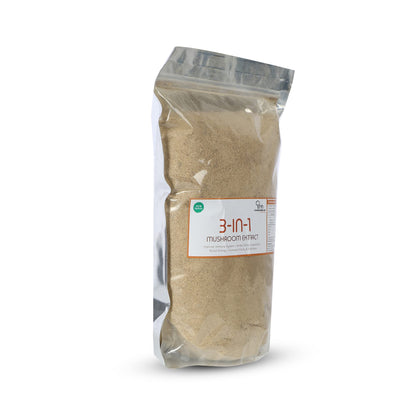 The Mushrooms Hub 3-in-1 Extract ,Blend of Oyster, Shiitake and Portobello Powders ,Mushroom Extract (500 Gm)