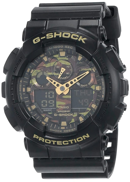 Casio GSHOCK Mens Automatic Watch Analog-Digital Display and Resin Strap GA100CF-1A9, Black