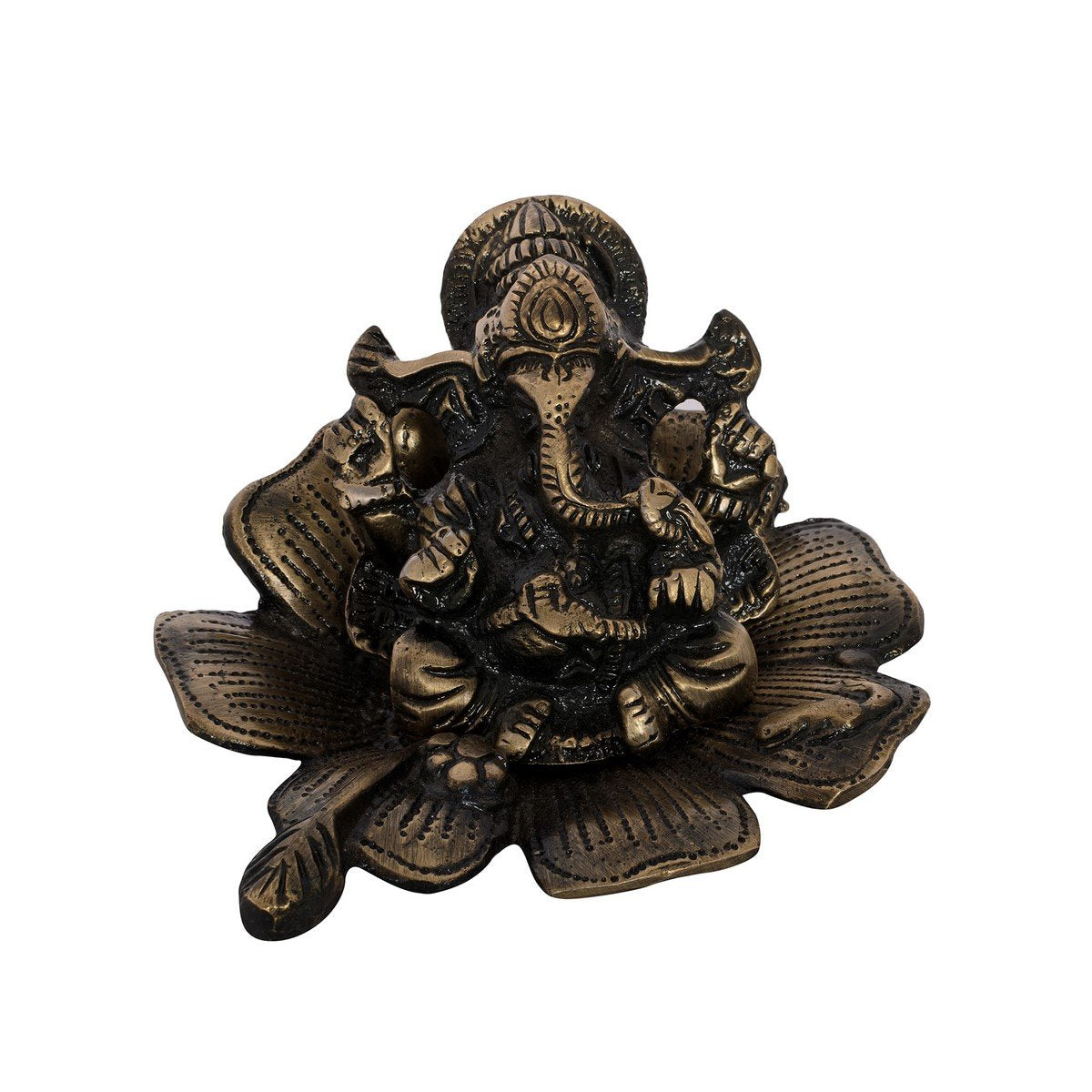 eCraftIndia Metal Lord Ganesha on Flower