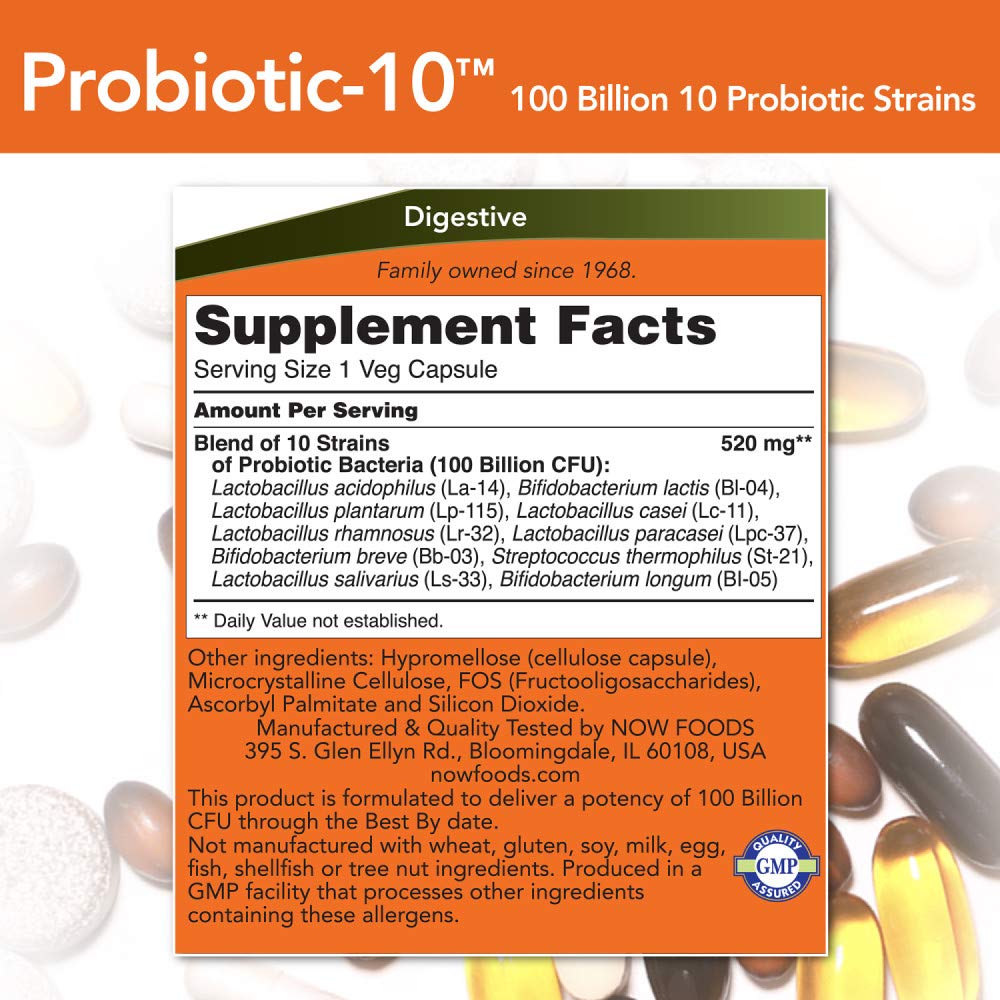 Now Foods, Probiotic-10, 100 Billion, 30 Veg Capsules