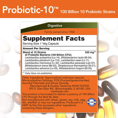 Now Foods, Probiotic-10, 100 Billion, 30 Veg Capsules