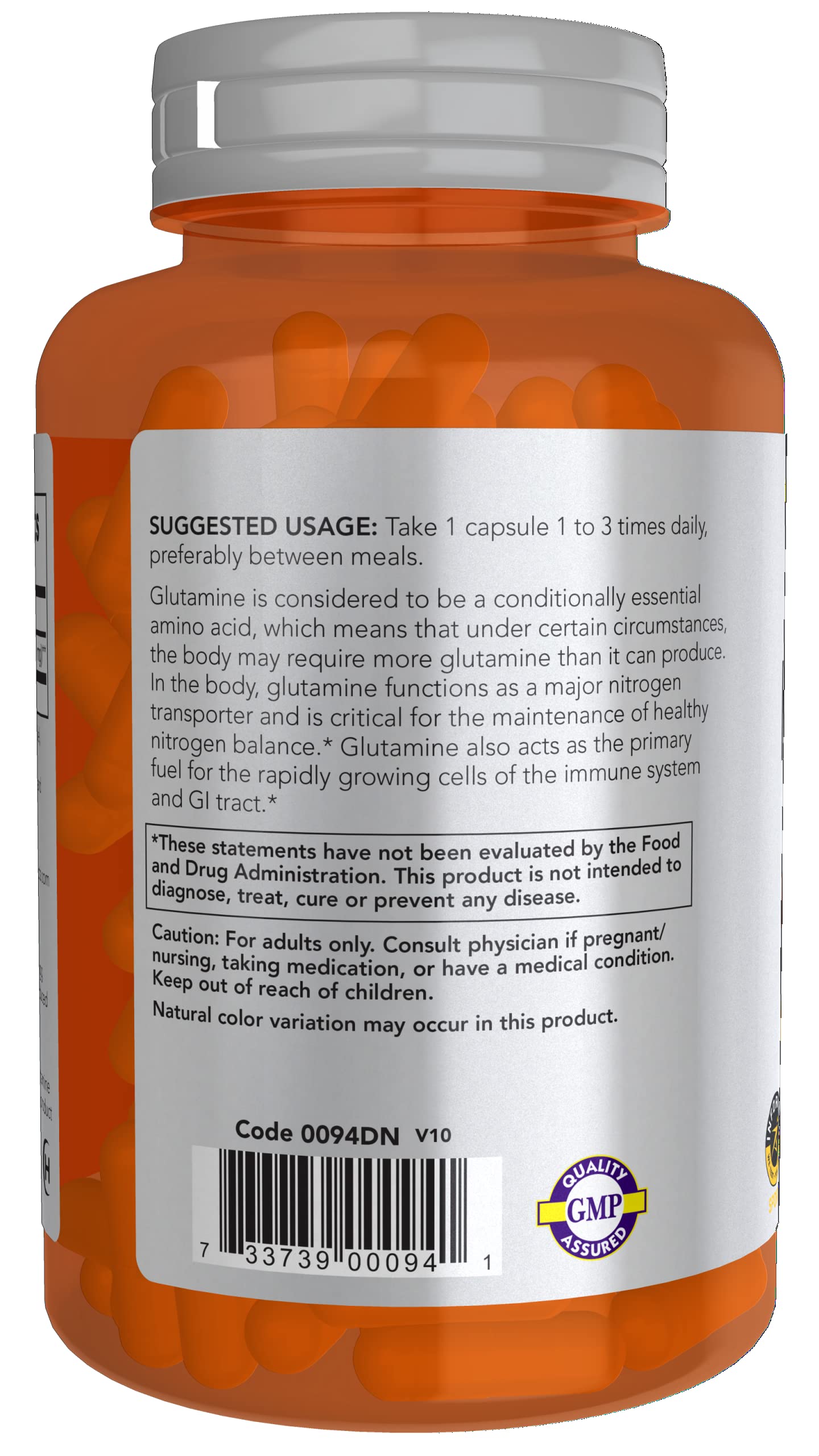 Now Foods, L-Glutamine, Double Strength, 1,000 mg, 120 Capsules