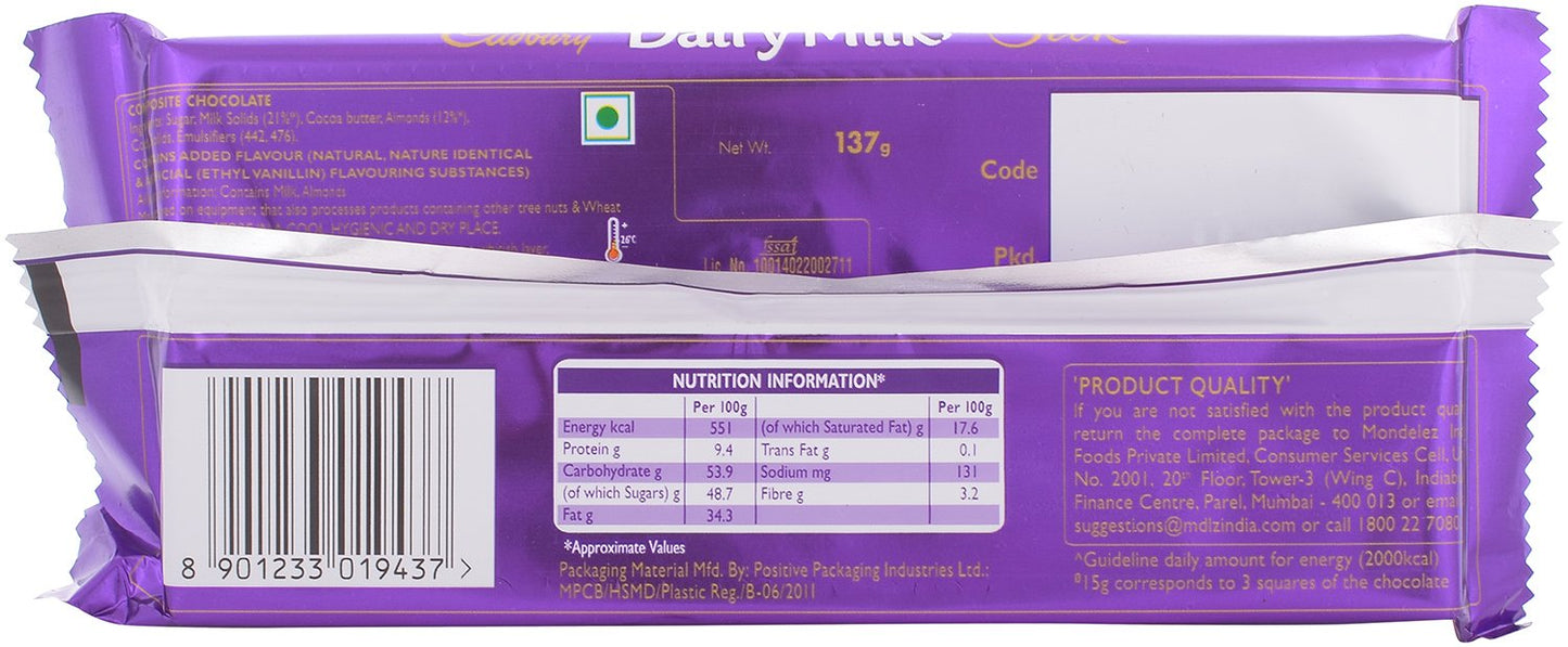 Cadbury Silk Roast Almond, 137 Grams