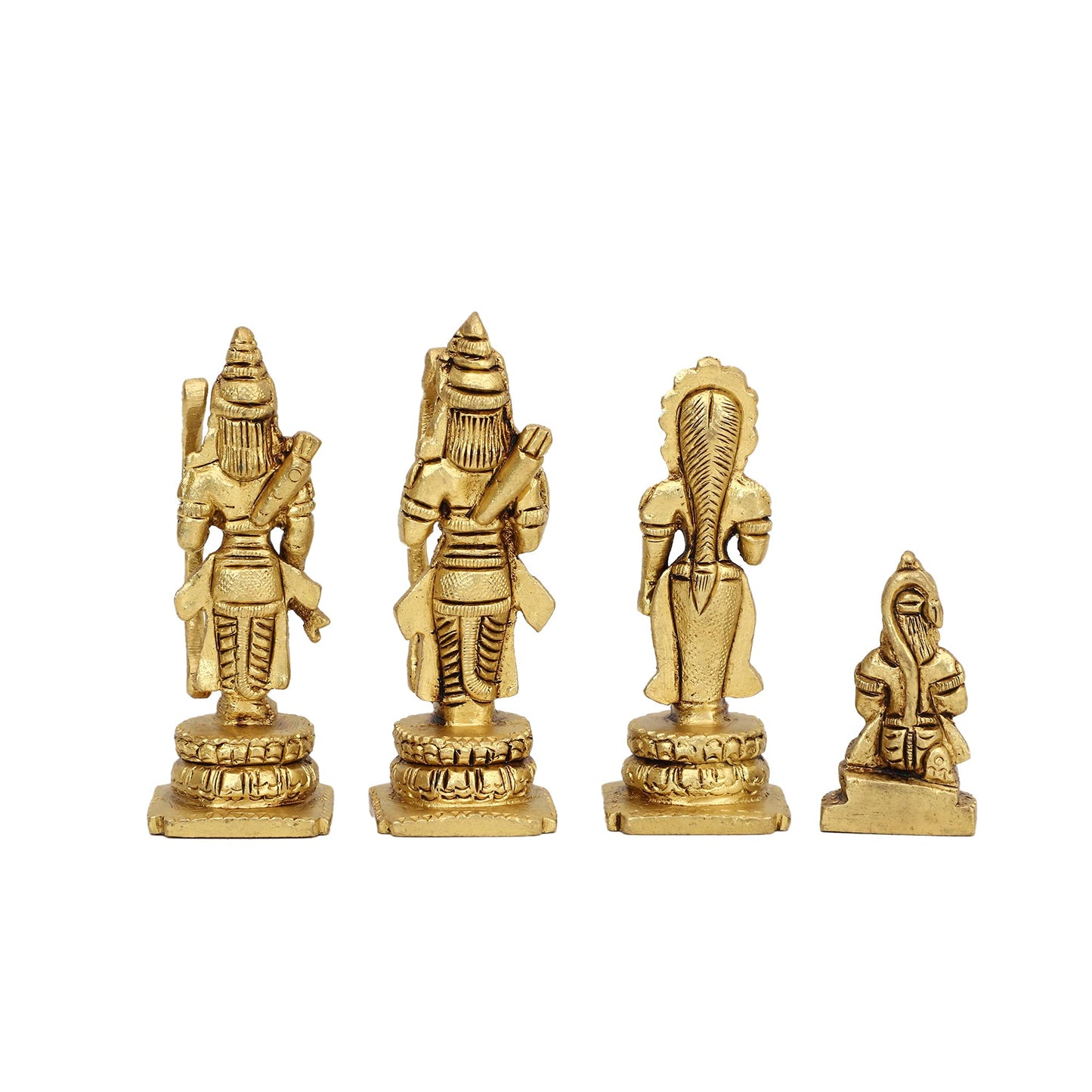 Brass Ram Darbar Hindu God Statue Bhagwan Ram Sita Lakshman Hanuman Ji Idol for Diwali Festival (4 inches, 450g)