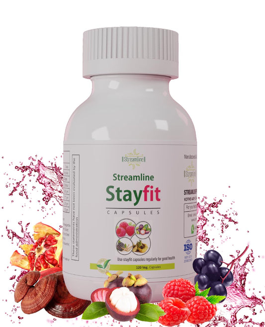 Streamline Stayfit Multivitamin Capsules | Plant-based with Ginseng & Elderberry | Immune Support Caorts Mood, Bone, Joints & Energy | 120 Veg Capsule