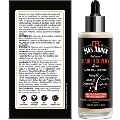 Man Arden Professional Hair Recovery Serum, Promotes Hair Growth & Fights Hair Loss, 60ml