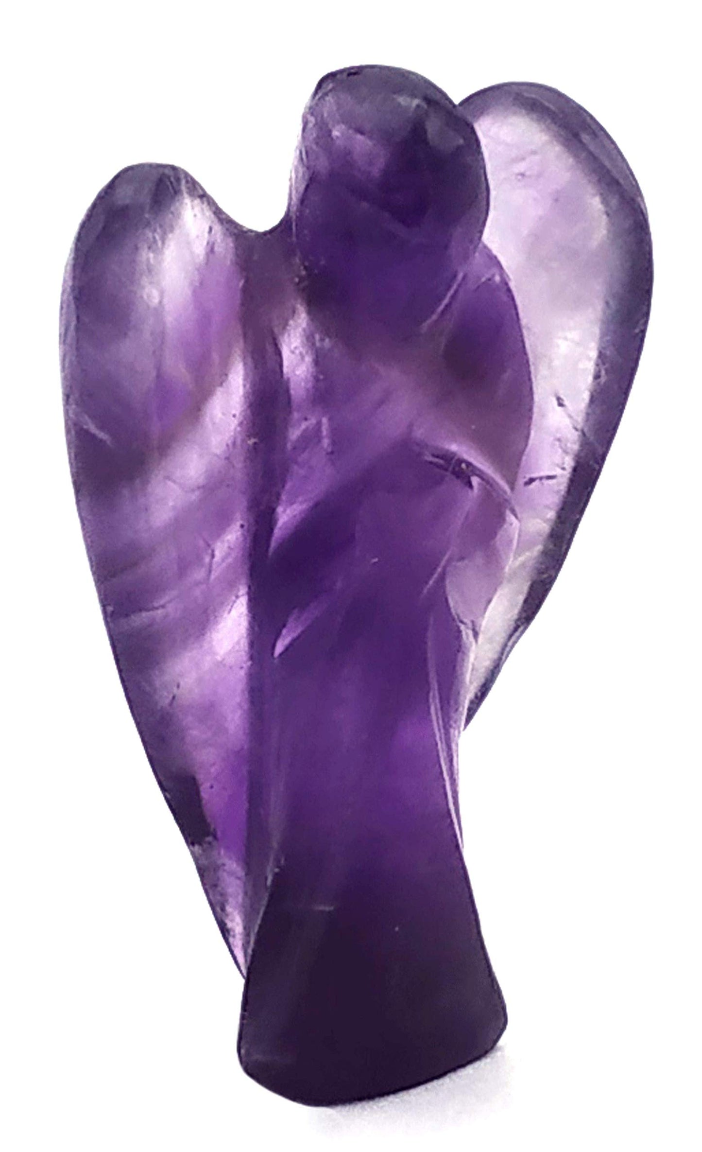 Amethyst Crystal Angel Pocket Figurines Idol - AAA Grade Original Healing Gemstone for Yoga Reiki Meditation Feng Shui (1.5 Inches)