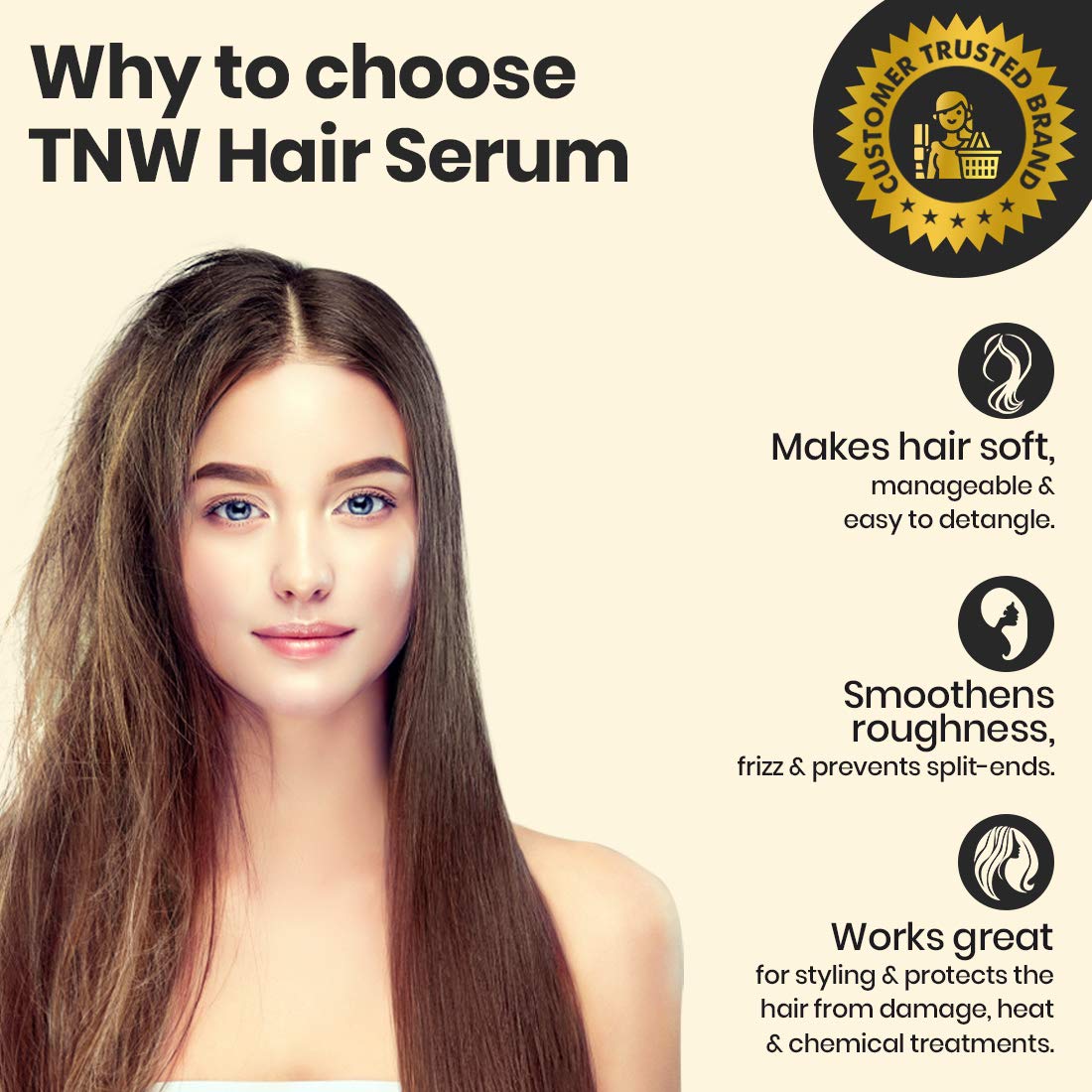 TNW-The Natural Wash Black Seed Hair Serum for Frizzy & Unmanageable Hair Gives Smooth Silky Touch &ched with Fenugreek & Essential Oils 100ml (Serum)