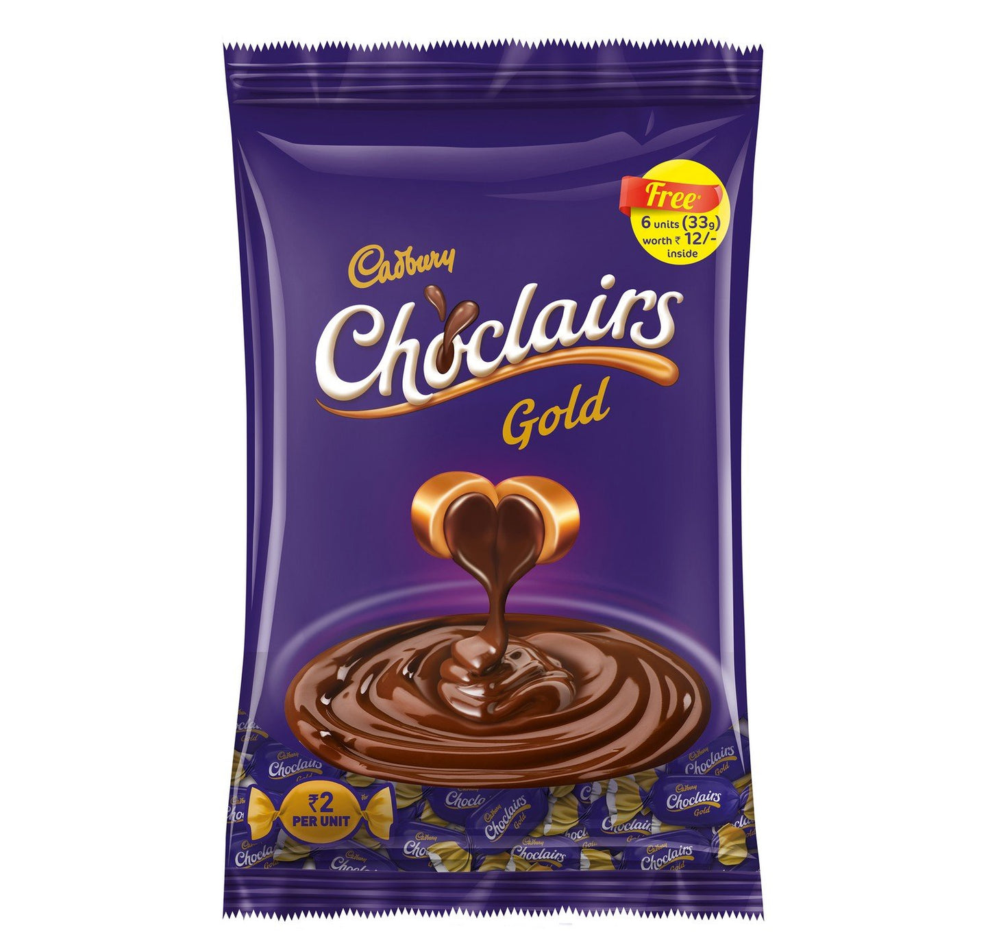 Cadbury Choclairs Gold, 330.6g Pouch (58 Units, Free 6units)