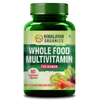 Himalayan Organics Whole Food Multivitamin for Women - 60 Veg Capsules And Omega 3 6 9 Vegan Naturalutrition Supplement - 90 Veg Capsules (Combo pack)