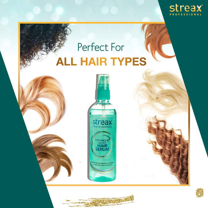 Streax Vitalized Walnut Hair Serum 100 Ml for Instant Shine and Smoothness & Vitarich Gloss Hair Serum 45ml