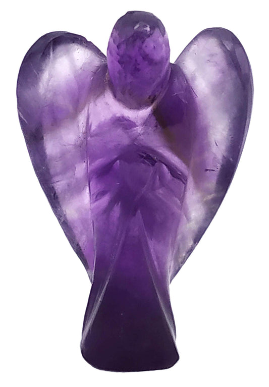 Amethyst Crystal Angel Pocket Figurines Idol - AAA Grade Original Healing Gemstone for Yoga Reiki Meditation Feng Shui (1.5 Inches)