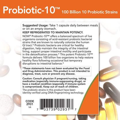 Now Foods, Probiotic-10, 100 Billion, 30 Veg Capsules