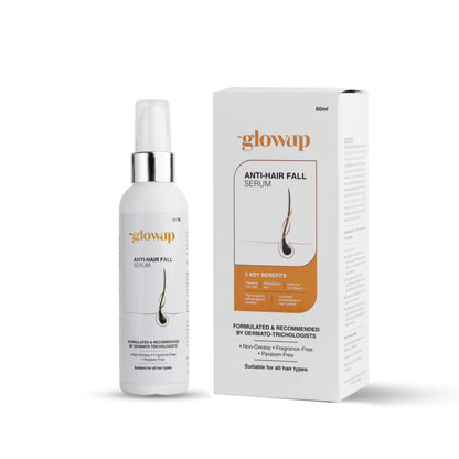 HK Glowup Anti-Hair Fall Serum Providing with 5x Hair Fall Control | Hair Growth, Protection Silky &ive Hairs - Paraben Free, For Women & Men ( 60ML )