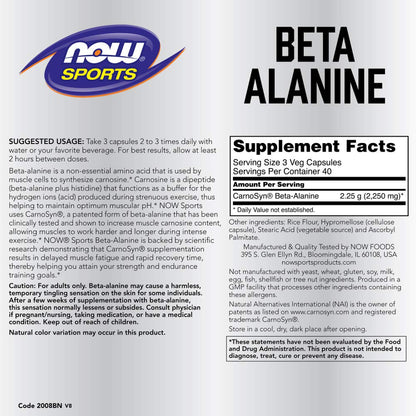 Beta Alanine, 750 mg, 120 Caps by Now Foods