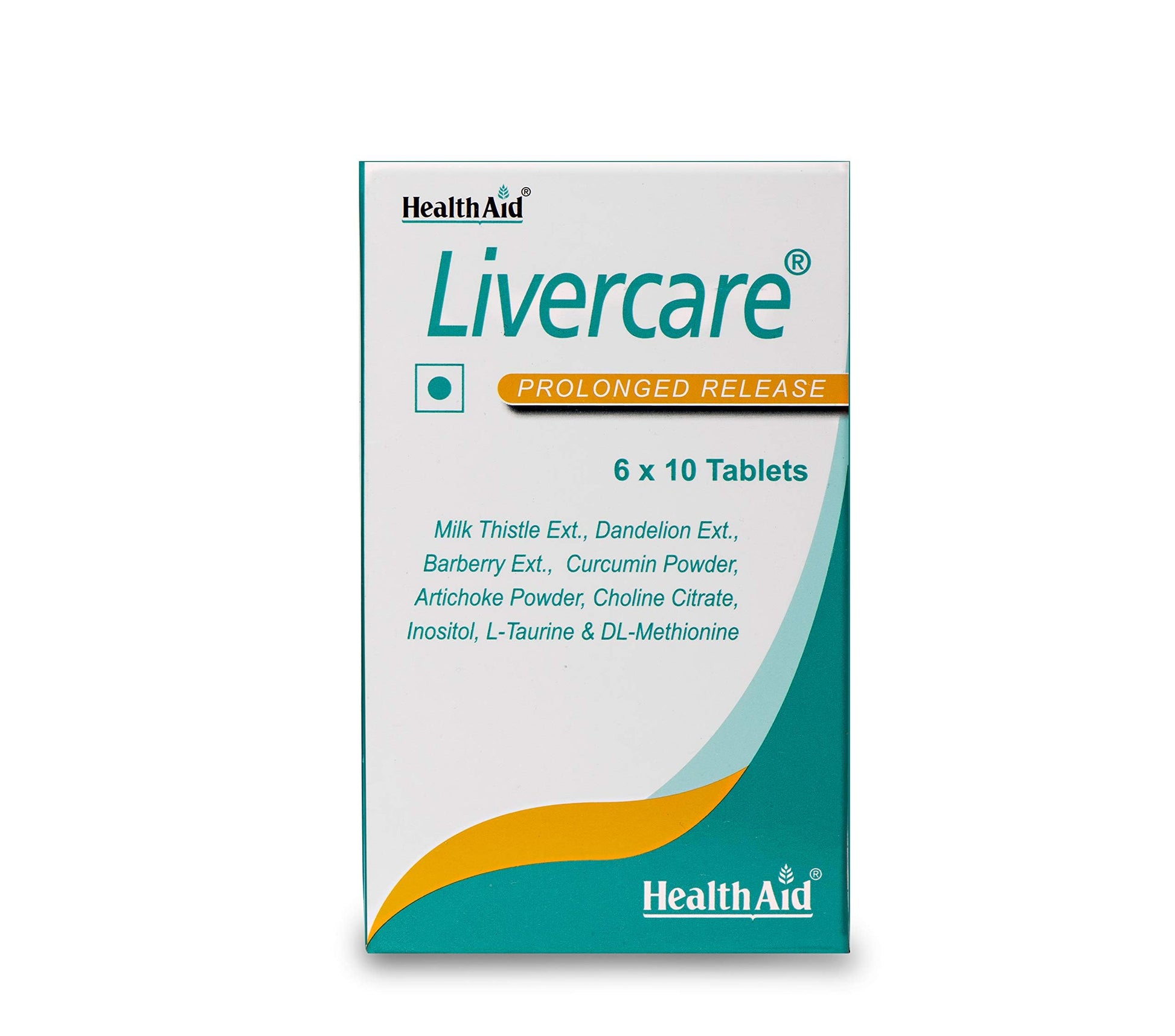 Health Aid Livercare - 240 Tablets | Milk Thistle Ext., Dandelion Ext, Barberry Ext., Turmeric Powdeholine Citrate, Inositol, L-Taurine, DL-Methionine