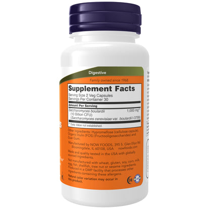 Now Foods, Saccharomyces Boulardii, Gastrointestinal Support, 60 Veg Capsules