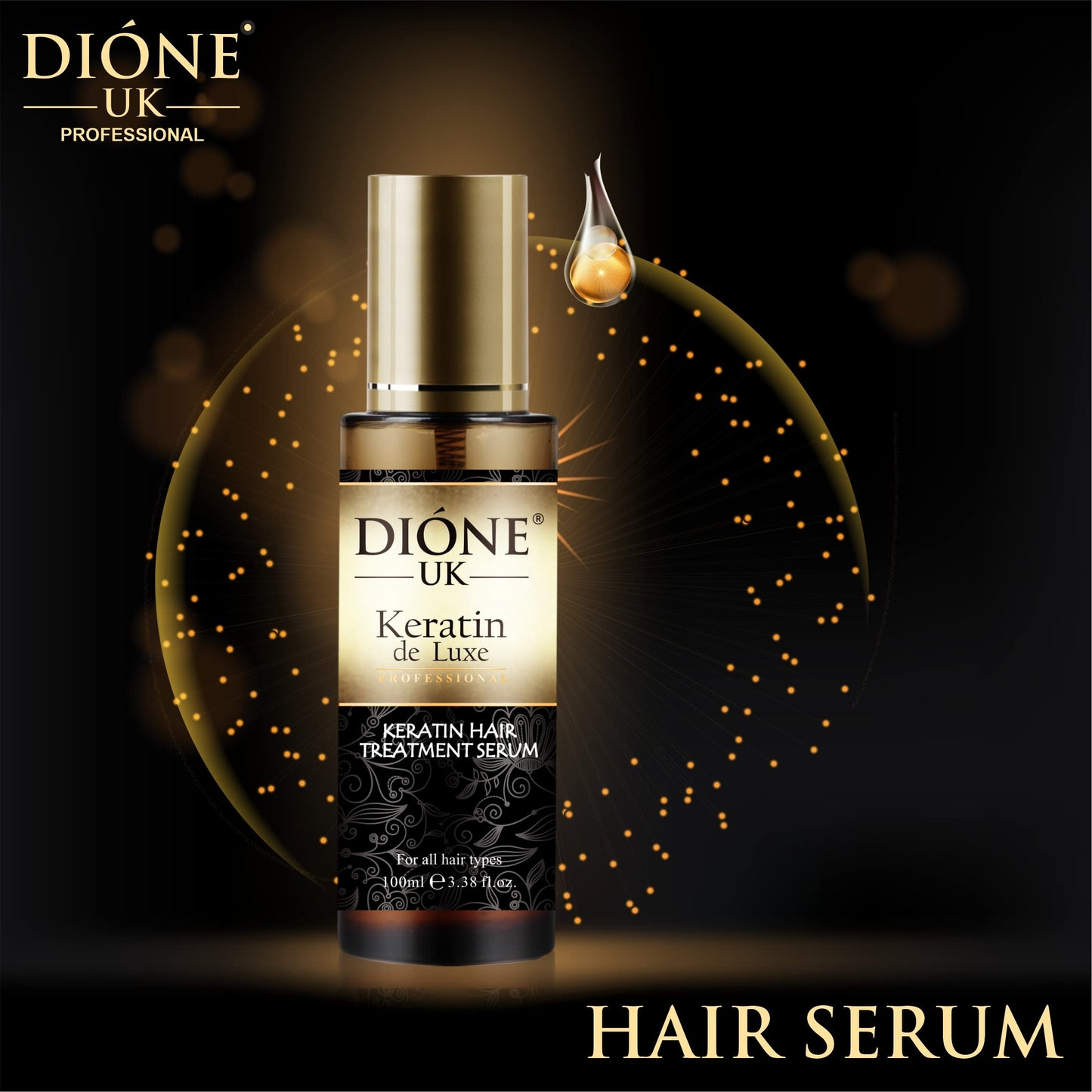 DIONE UK Professional Keratin Hair serum for All Hair Types, 100ml