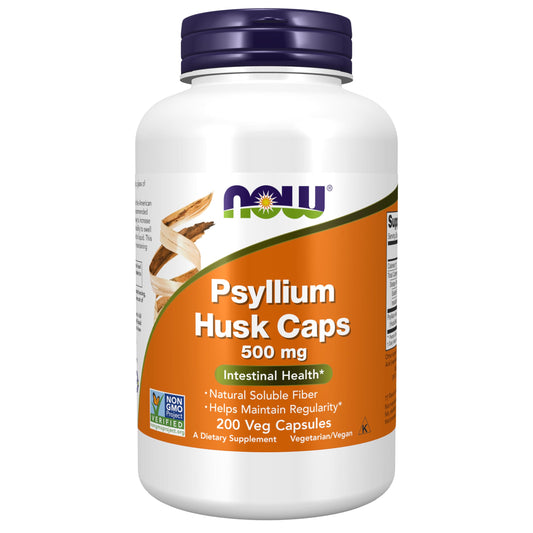 Now Foods Psyllium Husk 500 Mg Intestinal Health Capsules - 200 Veg Capsules