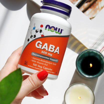 Now Foods Gaba 500 Mg with B-6 Vegetable Capsules - 100 Count