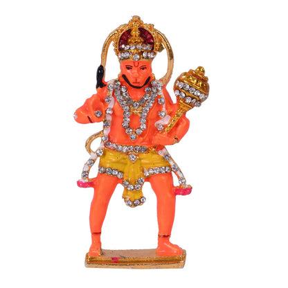 Gold Plated Lord Hanuman Car Dashboard God Idol - Hanuman Murti (Size 10cm x 4.5cm)