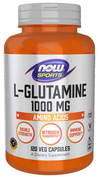 Now Foods, L-Glutamine, Double Strength, 1,000 mg, 120 Capsules