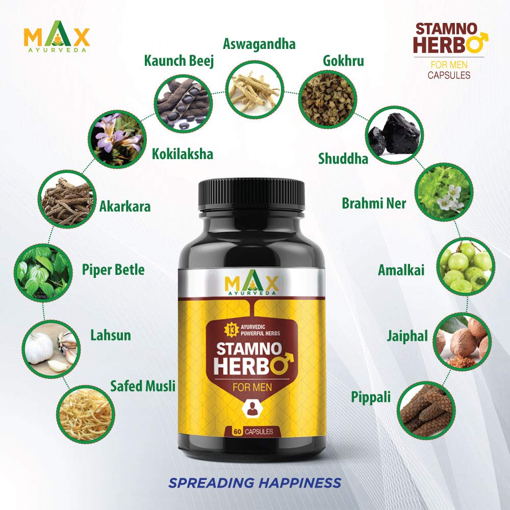 Max Ayurveda Stamno Herbo For Men - 60 Capsules