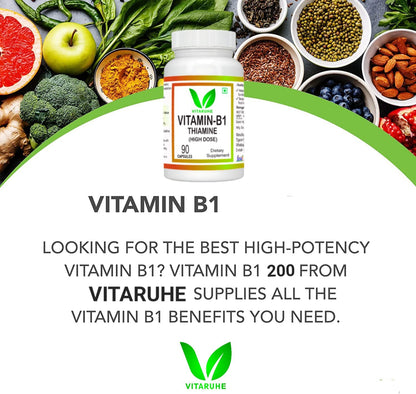 VITARUHE Vitamin B1 (Thiamine) High Dose – 90 Capsules