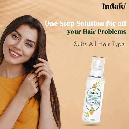 Indalo Quinoa Protein Hair Serum with Keratin & Argan Oil for Silky and Soft, Smooth and Shiny Haird Hair, Advanced Hair Repair Formula Serum – 100ml