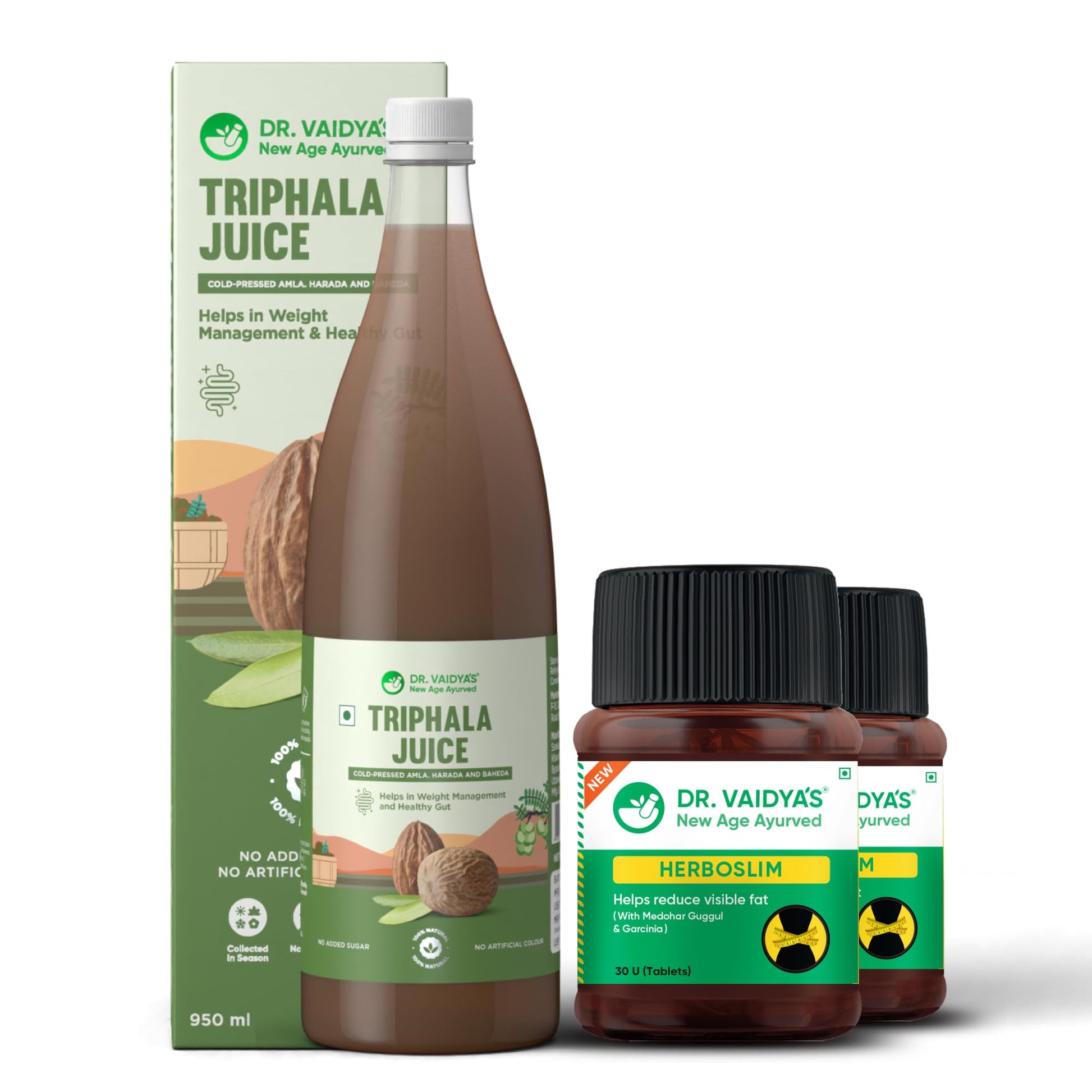 Dr. Vaidya's Weight Loss Combo - (Herboslim 2 + Triphala Juice)