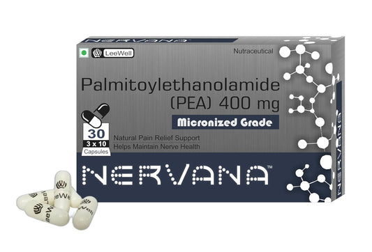 Nervana High Absorption Micronized Palmitoylethanolamide 400mg (PEA) | Body Own Anti Inflammatory, Nents for men and women -30 Capsules Leewell Pharma