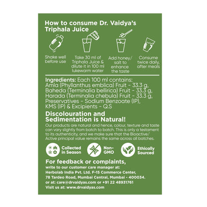 Dr. Vaidya's Weight Loss Combo - (Herboslim 2 + Triphala Juice)