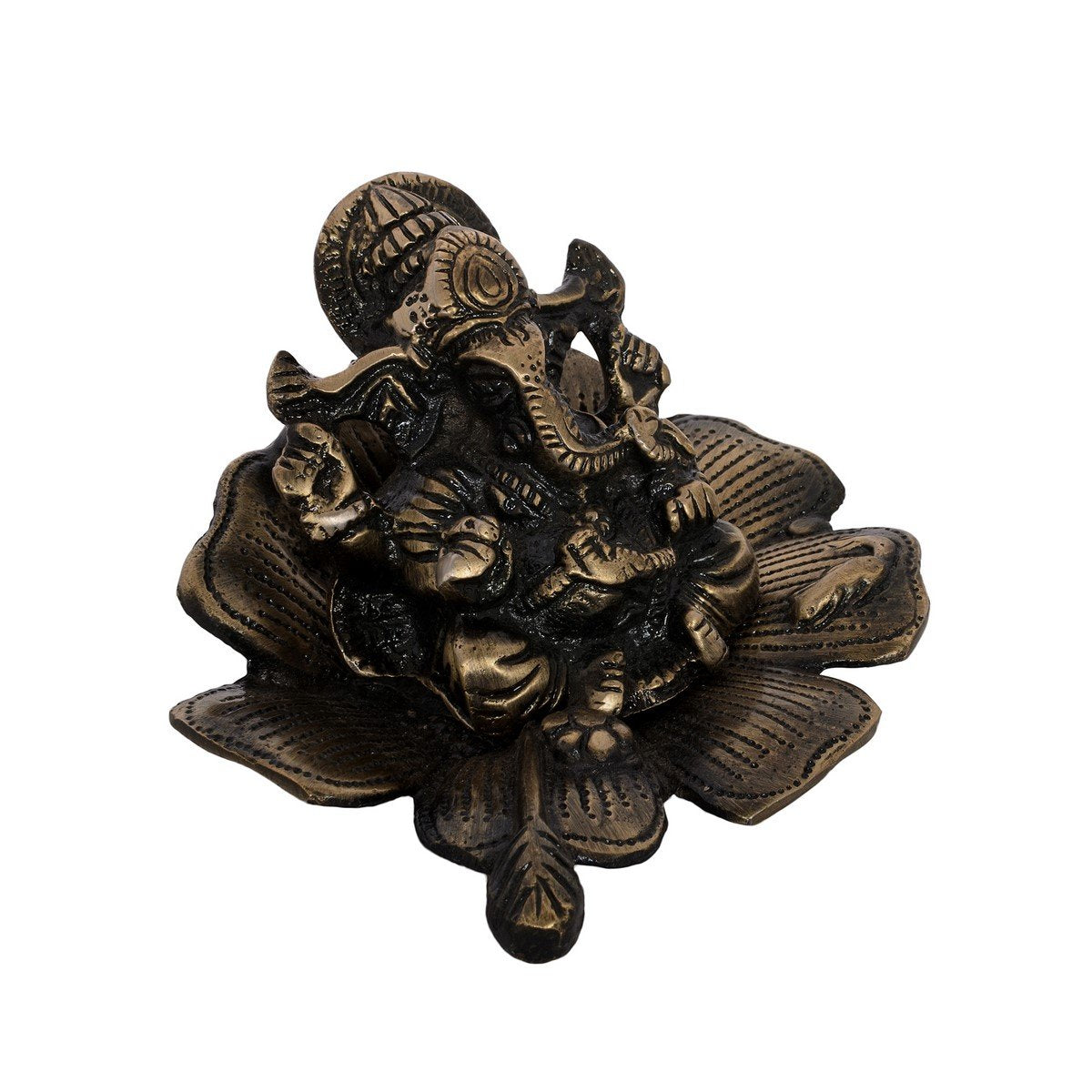 eCraftIndia Metal Lord Ganesha on Flower